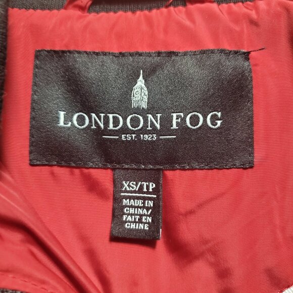 LONDON FOG Down Winter Coat Faux Fur Trim XS - Picture 11 of 12